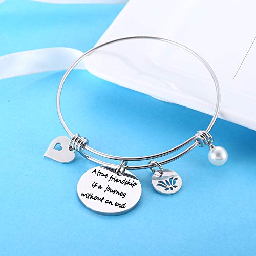 Image of Nimteve Best Friend Bangle Friendship Charm Bracelets For Women Best Friend Bracelets Birthday Gifts For Friends