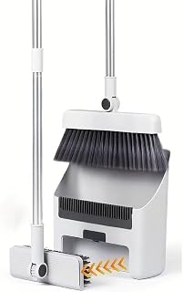 3 in 1Broom and Dustpan Set with Garbage Bags, Broom Dust pan with Long Handle, for Home, Broom with Dustpan Combo Set, for Home Office School Dorm, Cleaning Supplies, Household Cleaning Gadgets