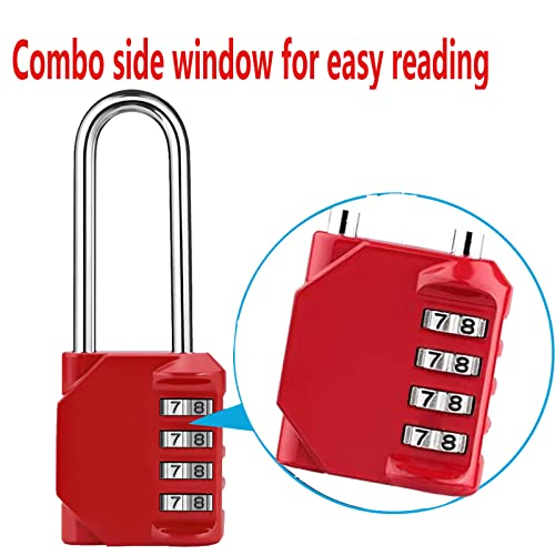 Image of 2.6 Inch Long Shackle Combination Padlock, 4 Digit Resettable Outdoor Waterproof Padlock, Combo Lock for School, Gym,Sports, Employee Locker, Fence, Gate,Toolbox, Case, Hasp Storage