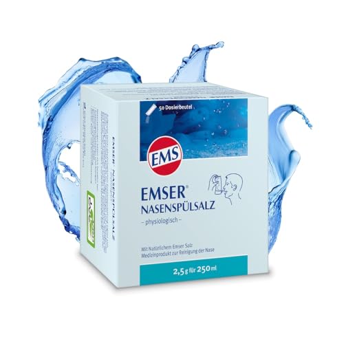 Emser Nasenspülsalz physiologisch zur Vorbeugung von Erkältungen Allergien und zur Nasenpflege / 50 x 2 5 g Beutel