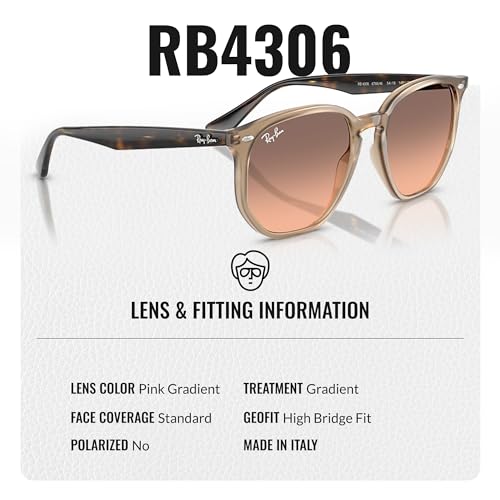 Image of Ray-Ban RB4306 Square-Round Shaped Sunglasses for Men & Women with Official RAYBAN Eyewear Kit
