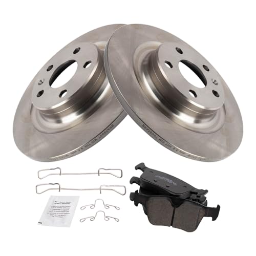Image of TRQ Rear Brake Pad and Rotor Set Ceramic Compatible with 2018-2020 Volvo XC60 V90 V90 Cross Country 2019-2020 S60 2017-2020 S90 2020 V60 Cross Country 2019-2020 V60
