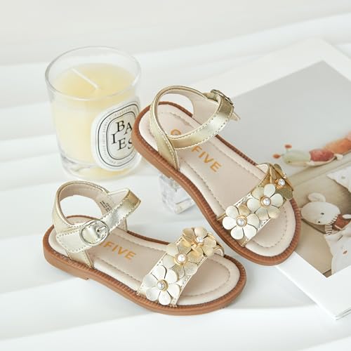 Image of GINFIVE Toddler Girls Sandals Little Girls Kids Summer Shoes Toddler Sandals