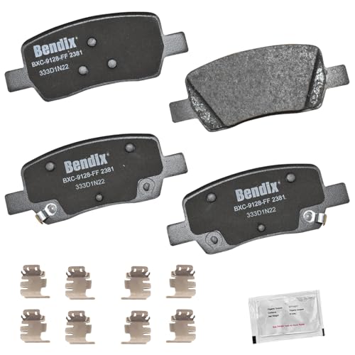 Image of Bendix Priority1 CFC2381 Ceramic Rear Brake Pads for Hyundai Santa Cruz 2024-2022, Santa Fe 2023-2021, Kia Carnival 2023-2022, Sorento 2023-2021