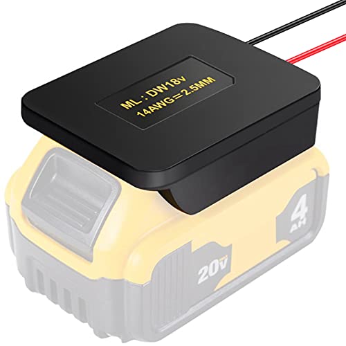 Power Wheels Adapter 14 Gauge Wires Dock Power Connector Compatible with Battery dewalt 20V/18V, and Compatibly Use with 7-70V 30A PWM DC Motor Speed Controller/Carded Inline 30A Fuse Holder