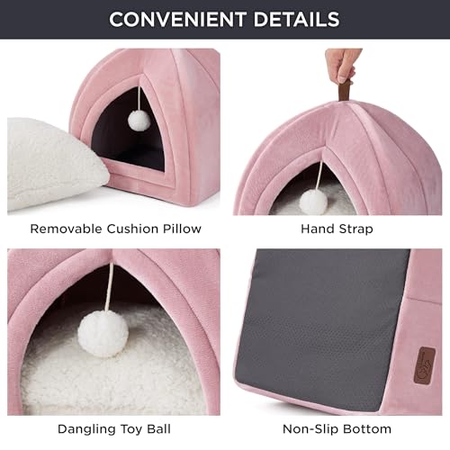 image for Bedsure Cat Beds for Indoor - 2 in 1 Cat Cave House Tent for Kittens a