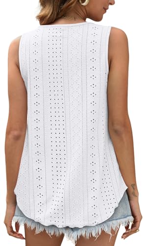 Save 15% on OFEEFAN Women's Eyelet Embroidery Tank Tops - Image 4