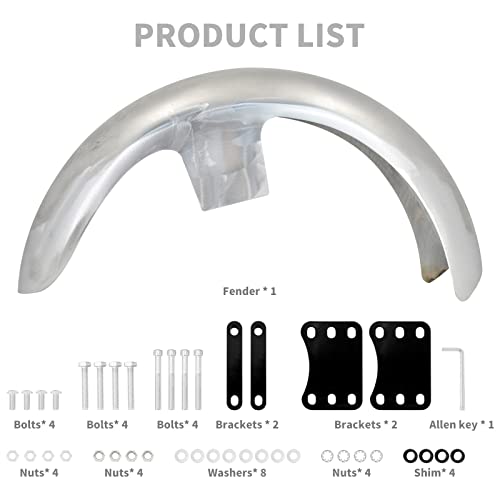 Image of 21-Inch Front Fender Fit for Harley Touring 1996-2023 | Unpainted Front Mudguard for 120 /R19 Tires, Fits Road King, Road Glide, Street Glide, Electra Glide and Custom Baggers