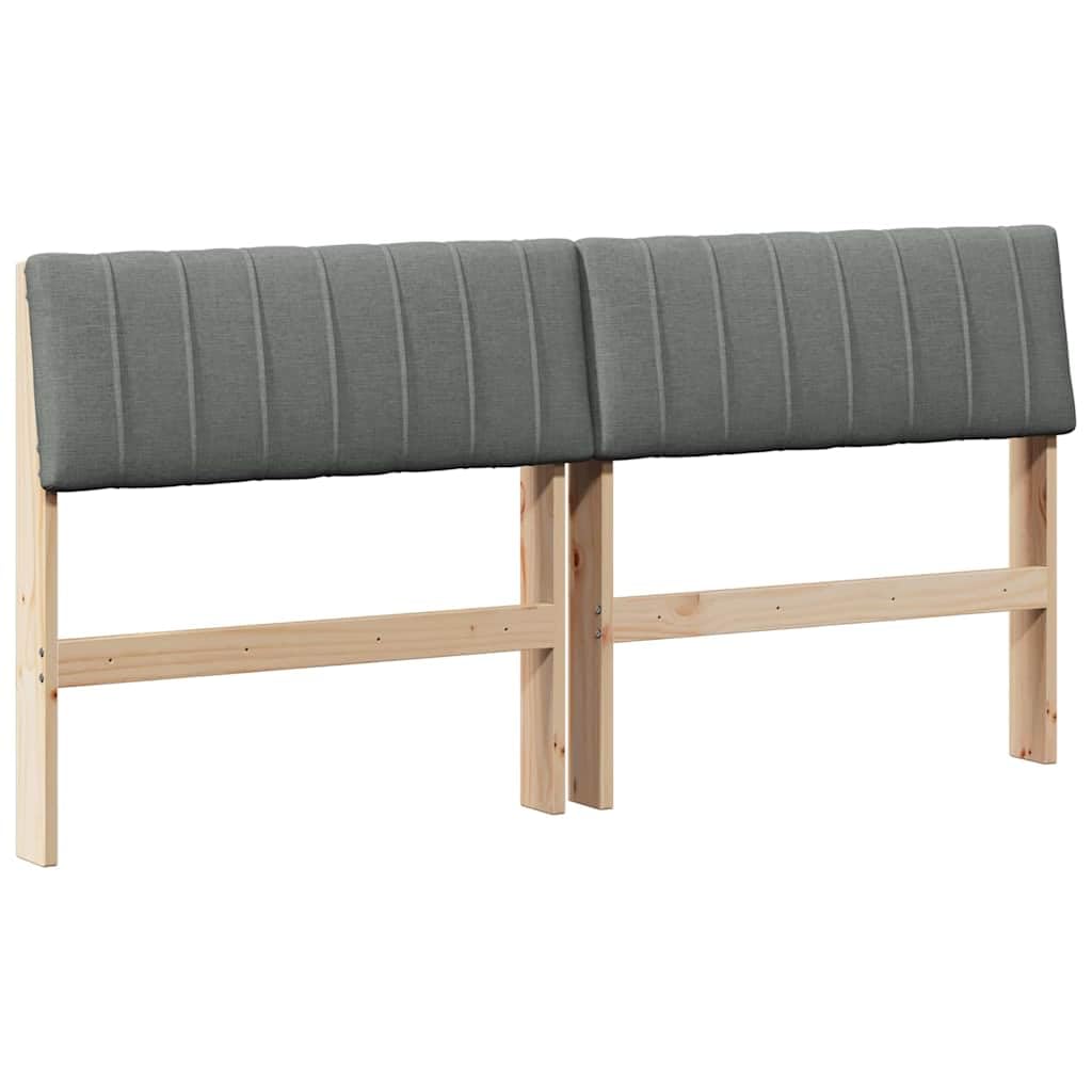 Cabecero de cama tapizado 160 x 14 x 78,5 cm madera maciza de pino gris oscuro moderno cojín de pared diseño duradero para dormitorios y habitaciones de invitados