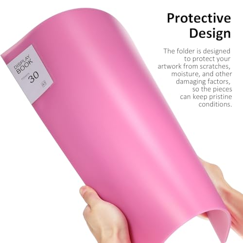 Carpeta A3 KHBUAB con fundas transparentes de almacenamiento para obras de arte y uso escolar 7