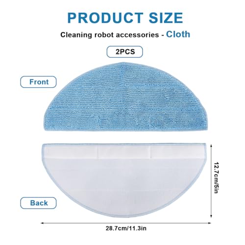 Image of HASTHIP 2Pcs Microfiber Cleaning Cloth Mops for ILIFE A30 Pro Robot Vacuum Cleaner, Replacement Parts Replacement Accessories Reusable Mop Cloths for Wet & Dry Mopping, Cleaning Tools