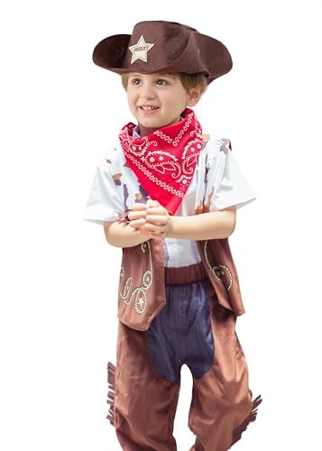 Disfraz completo de vaquero infantil para Halloween y fiesta miniatura 2