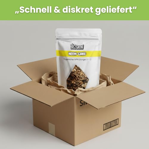 Bio2grow Neem Cake 2 KG – natürlicher Bodenhilfsstoff, organischer Dünger für Bodenverbesserung