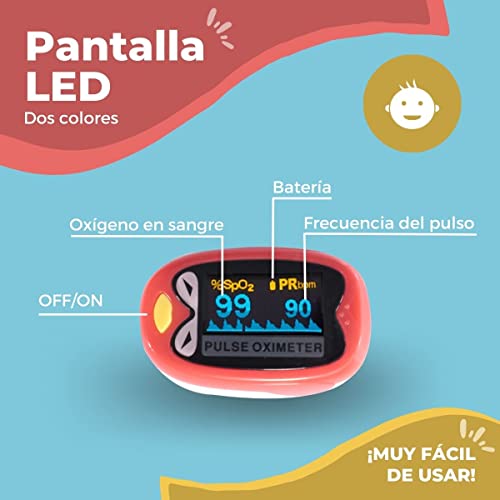 Mobiclinic, Py03, Pulsioxímetro para niños, Saturación oxigeno dedo, Profesional, Diseño con forma de pajaro, Seguro y fiable - imagen 2