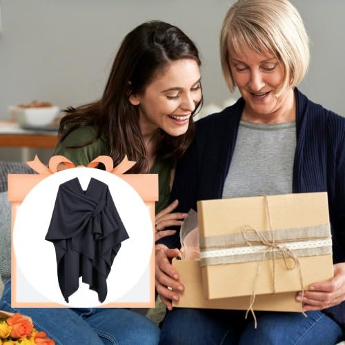 Poncho Mujer, Capa Mujer Invierno Elegante, Bufanda de Cardigan Talla Única, Poncho Estola, Dama de Capa Reversible, 130x150cm