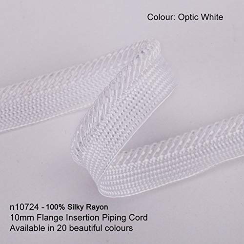 Neotrims 10Mm Flanged Insertion Binding Piping Cord Braid, Silky Viscose Rayon, 20 Colours, Strong Firm Trimming For Edging. Unique Construction With No Stitching Line, 3Mm Cord Is Integral Of Piping. #TOP1
