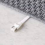 Amazon Basics Cat 7 Gigabit Ethernet Patch Internet Cable, Flat - 30FT, 1Pack, White - Include 15 Nails