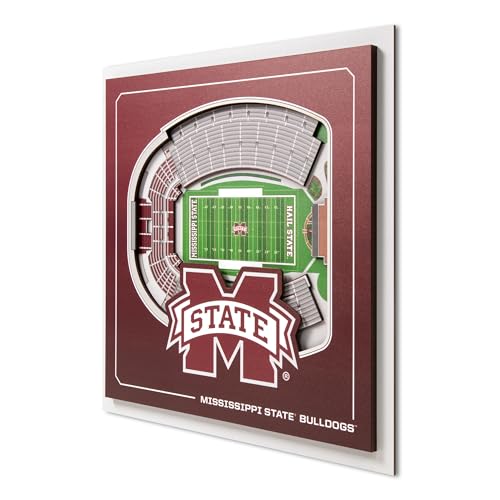 Image of YouTheFan Officially-licensed NCAA Stadium Series 3D Wall Art - multi-layer team stadium replica, detailed sports fan gift, indoor decor