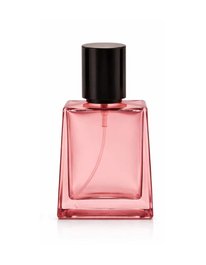 Image of Hunky Dory 30ml Empty Glass Perfume Bottles Set of 6 | Refillable Square Fragrance Spray Bottles with Black Caps