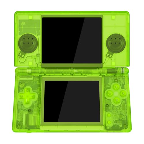 Image of eXtremeRate Clear Lime Green Replacement Full Housing Shell for Nintendo DS Lite, Custom Handheld Console Case Cover with Buttons, Screen Lens for Nintendo DS Lite NDSL - Console NOT Included