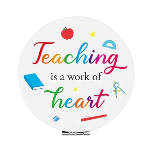 ストッキングスタッファー クリスマス 教師 ギフト 女性用 教えるのは心の仕事 コンパクト 小型 鏡 教師 感謝 ギフト 卒業 年末 幼稚園 幼稚園 教師