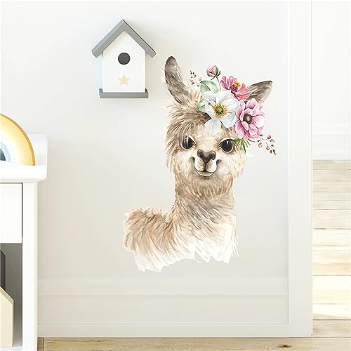 Cute Alpaca Cub Vinilo Decorativo de Pared sacinora miniatura 3
