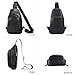 Glorixen Genuine Leather Luxury Crossbody Sling Bag for Men Fashion Shoulder Bag Casual Travel Daypack (Black)