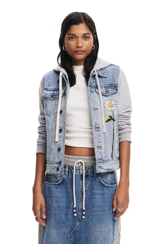 Veste trucker en denim femme Desigual blouson jean bleu délavé classique