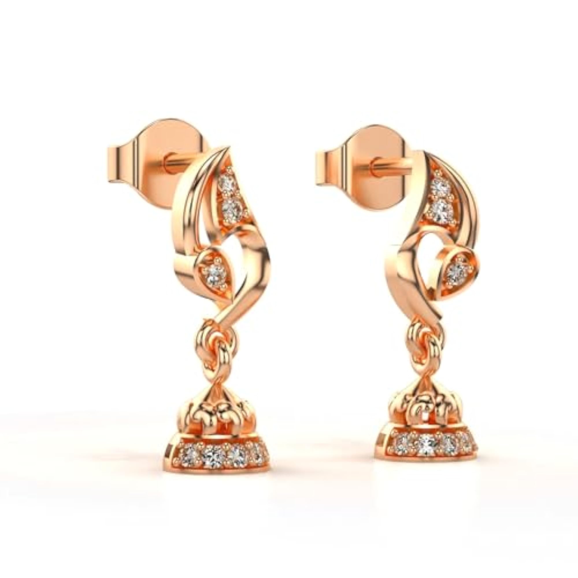 Women's Sterling Silver & Lab Grown Diamond 0.12cts Earrings, Elegant