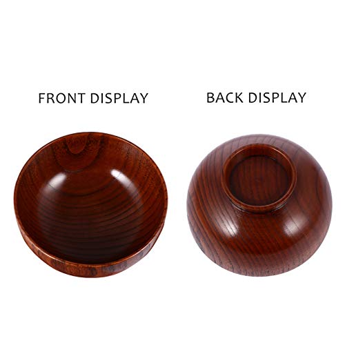 BESPORTBLE Tigela de madeira maciça estilo japonês para crianças pequenas, utensílios de mesa para s