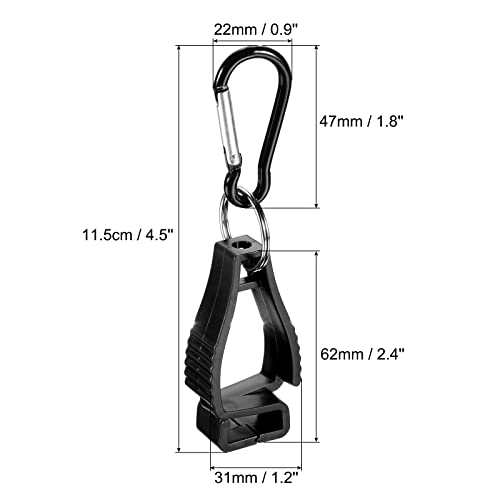 PATIKIL Glove Keeper, 2 Pack Gloves Grabber Clips Prevent Losing Hook Holder Hanger for Glasses Helmets Black - Image 2