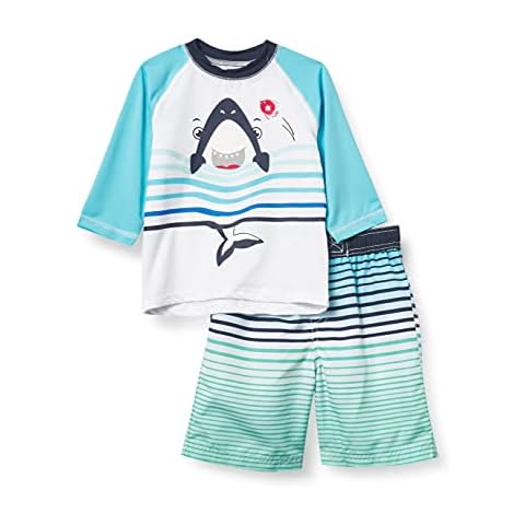 Wippette Boys' Two-Piece Printed Rashguard Sets, Navy, 2T Cover