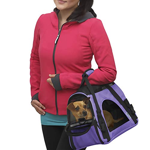 Paws & Pals Airline Approved Pet Carrier - Soft-Sided Carriers for Small Medium Cats and Dogs Air-Plane Travel On-Board Under Seat Carrying Bag with Fleece Bolster Bed for Kitten Cat Puppy Dog Taxi