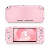 ZOOMHITSKINS Pink Switch Lite Accessories, Compatible for Nintendo Switch Lite Pink Skin, Love Pink Rose Pastel White Cute Kawaii Couple Strawberry Cherry, 3M Vinyl, Durable & Fit, Made in The USA