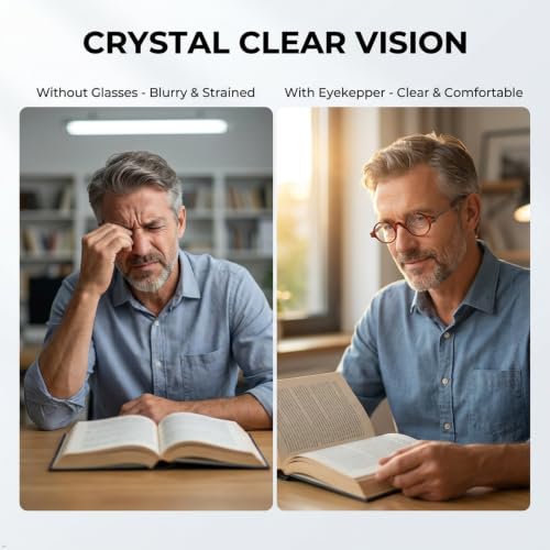 Image of Eyekepper Reading Glasses for Men, Large Round Readers Women Oval | Mens Womens Cheaters, Reader Eyeglasses, All-Day Comfort Spring Hinges, Scratch Resistant for Work /Crafts