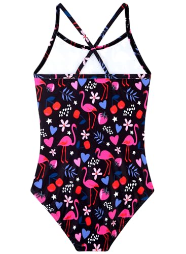 Image of Girls One Piece Swimsuits Summer UPF 50+ Quick Dry Beach Bathing Suit Cross Shoulder Strap Swimwear 2-10 Years