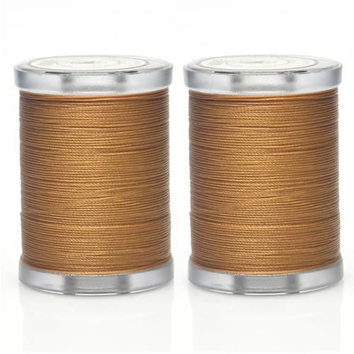 Image of Selric 300Yards Extra Strong Bonded Nylon Thread for Leather Sewing, Brown Heavy Duty Upholstery Thread for Heavy Fabric (2 Spools)-Brown