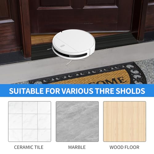 jackfru 200cm Übergangsprofil, Überstreifen für Türschwellen, selbstklebend Silikon-Bodenübergangsstreifen,Innenschräge über, Breite: 5cm, Höhe:1cm für Böden (1, Schwarz, 200x5x1cm)