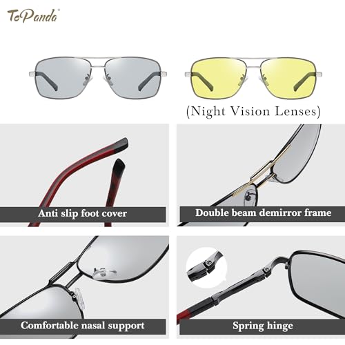 Image of Foldable Vision Glasses, UV400, Polarized lenses, Anti-Blue Light, photochromic lenses