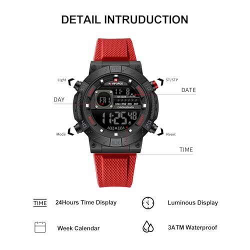 Image of NAVIFORCE NF9241T Dominant Multifunctional Silicone Strap Sport Digital Watch