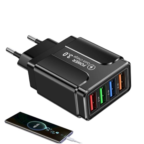 Adaptador De Viaje Europeo, Adaptador De Viaje De Alimentación | 4 Puertos Accesorios De Teléfono Móvil Carga Rápida Estación De Carga Internacional para Alemania Italia España