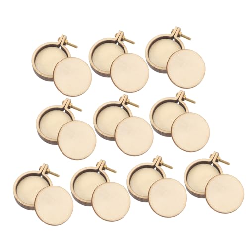 Mini bastidores de madera para bordado jojofuny de 10 juegos en tono beige