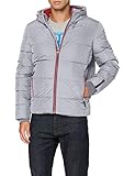 Sport & Ski Superdry Mens Sports Puffer Quilted Jacket, Grey Marl/Risk Red, X-Large