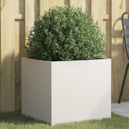 ZEYUAN Jardinera de Acero Laminado en frío Blanco 49x47x46 cm, Huerto Urbano Terraza, Jardineras Exterior, Jardineria Maceteros, Mesa De Cultivo, Huerto En Casa - 841561