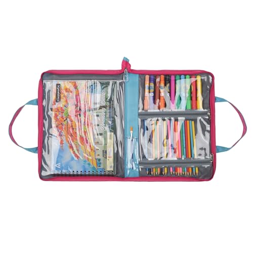 Image of Echo Boomers A4 Kids Drawing Bag | Art & Stationery Organizer with Zipper Pocket (Believe Your Self) Mermaid Print