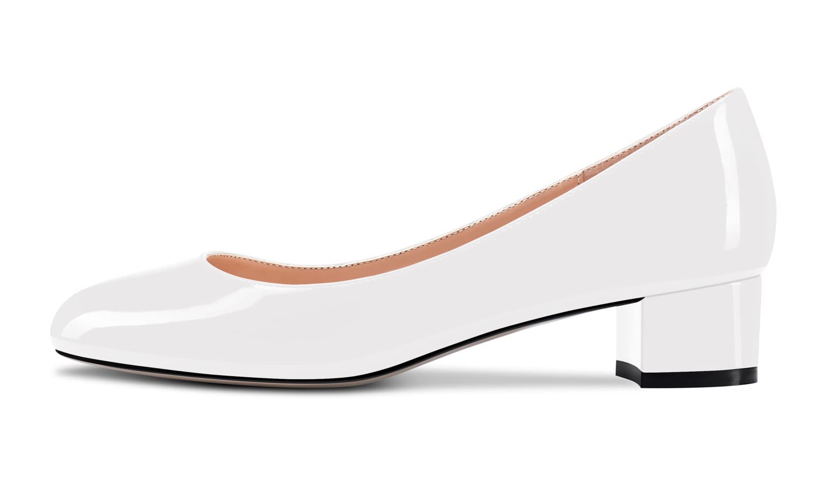 Castamere Chunky Block Low Kitten Heel Round Close Toe Pumps Slip-on Cute Classic Dress Shoes