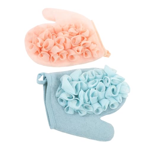 COLLBATH 2 Piezas Esponjas Exfoliantes Doble Cara Juego Guantes de Ducha para Exfoliación Corporal Toalla Exfoliante para Adultos para Remover Muerta y la Personal