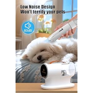 Pet grooming vacuum  dog hair vacuum 12000pa powerful dog vacuum for shedding grooming hair 2l large dust cup low noise 3 suction levels 5 grooming tools   cucciolini doodles