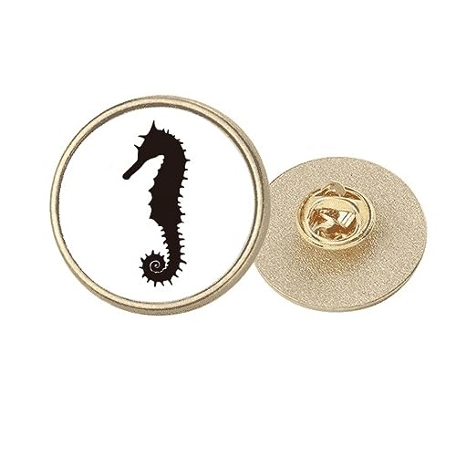Broche hippocampe motif noir et métal doré M, le cadeau idéal pour amateurs de bijoux