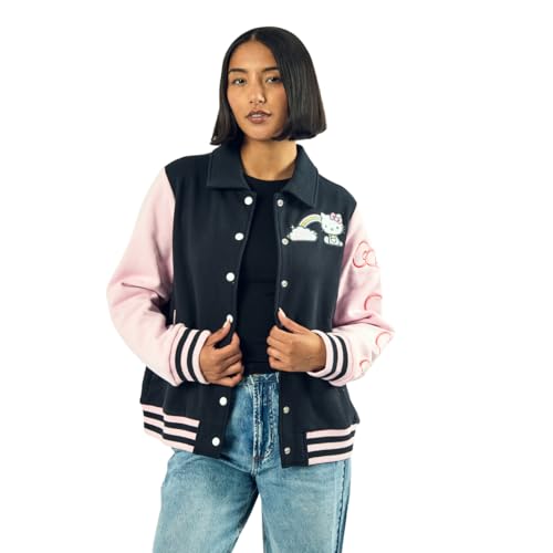 Bioworld Hello Kitty Rainbow Scene Women's Long Sleeve Varsity Jacket3